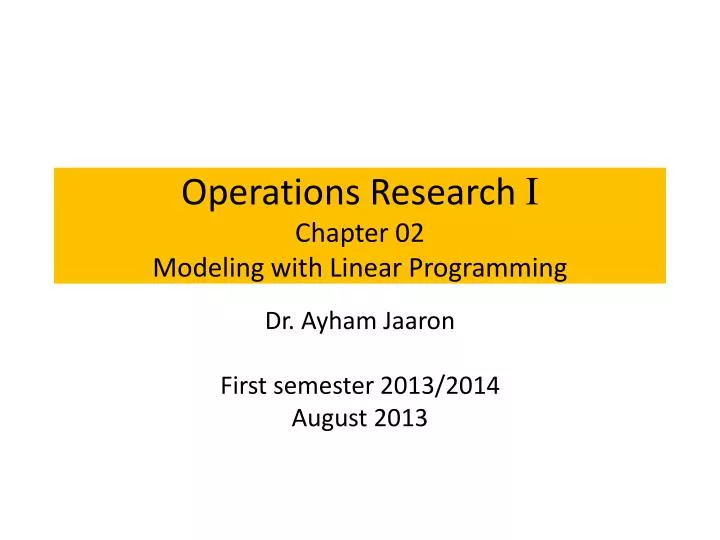operations research i chapter 02 modeling with linear programming
