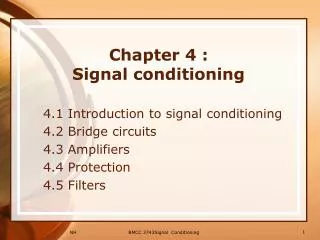 Chapter 4 : Signal conditioning
