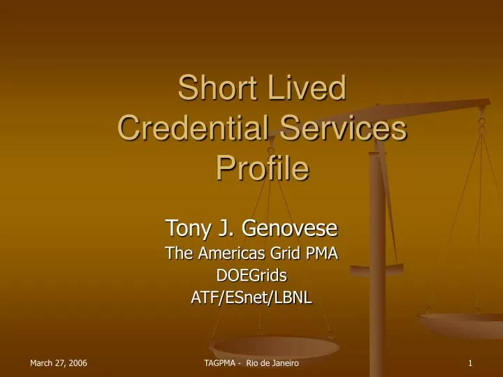 short lived credential services profile