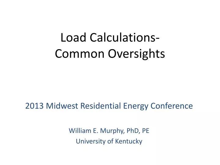 load calculations common oversights