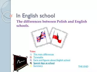 In English school