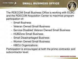 SMALL BUSINESS OFFICE