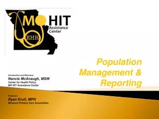 Population Management &amp; Reporting