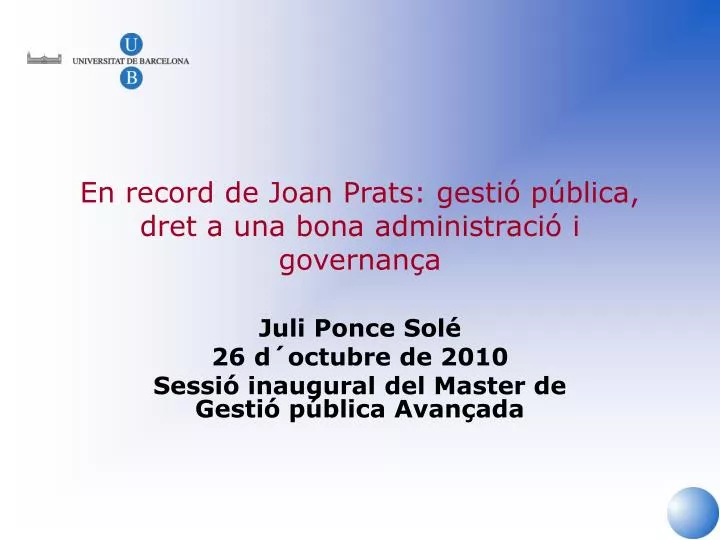 en record de joan prats gesti p blica dret a una bona administraci i governan a