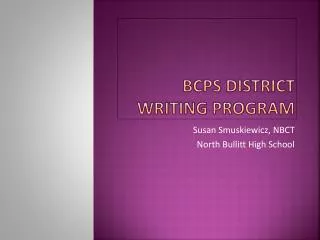 BCPS DISTRICT Writing program