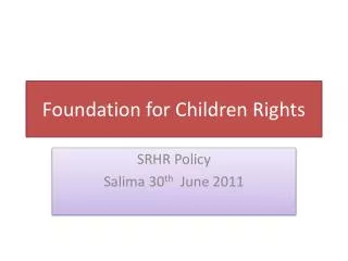 Foundation for Children Rights