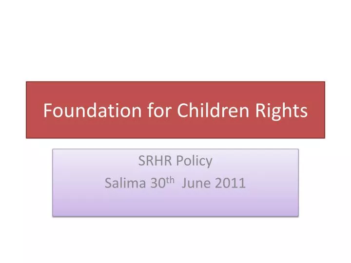 foundation for children rights
