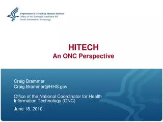 HITECH An ONC Perspective