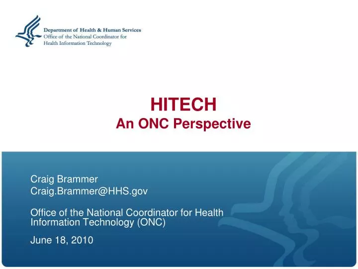 hitech an onc perspective