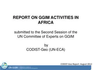 CODIST-Geo Report: August 2012