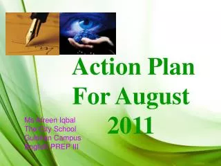 Action Plan For August 2011