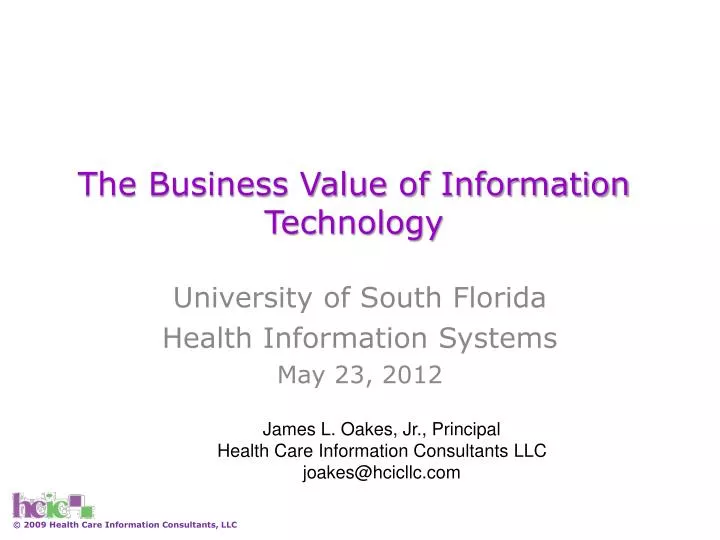 the business value of information technology