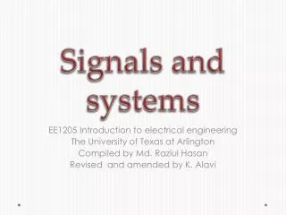 Signals and systems