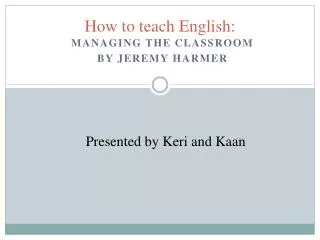 How to teach English: