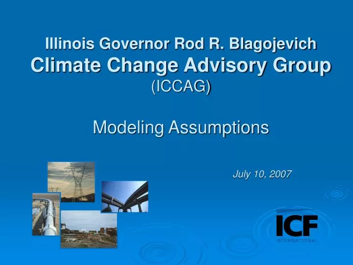 illinois governor rod r blagojevich climate change advisory group iccag modeling assumptions