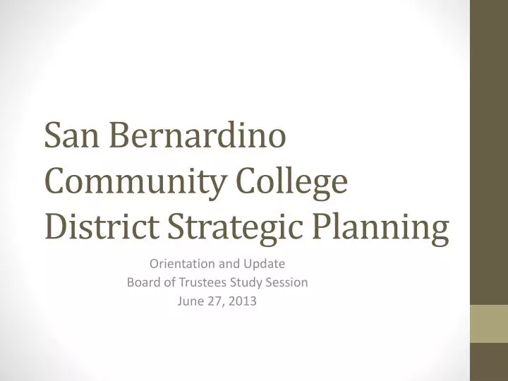 san bernardino community college district strategic planning