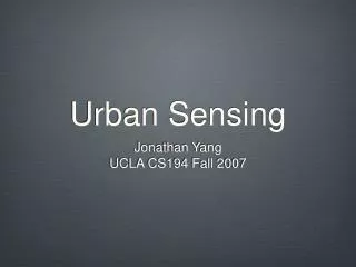 urban sensing