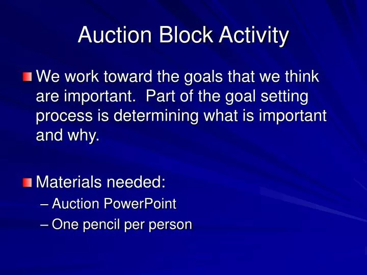 auction block activity