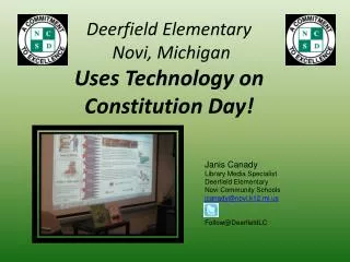 Deerfield Elementary Novi, Michigan Uses Technology on Constitution Day!