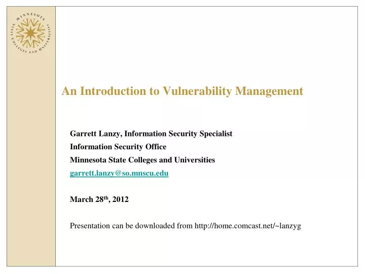 an introduction to vulnerability management