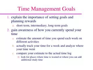 Time Management Goals