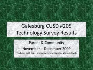 Galesburg CUSD #205 Technology Survey Results