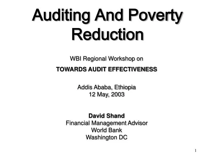 auditing and poverty reduction