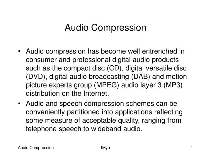 audio compression