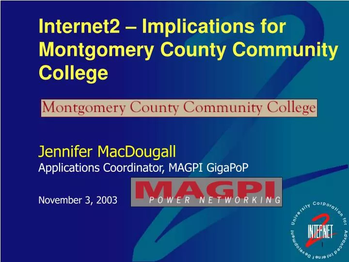 internet2 implications for montgomery county community college