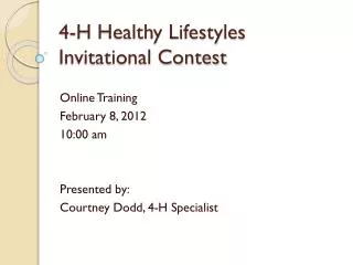 4-H Healthy Lifestyles Invitational Contest