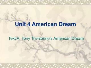 Unit 4 American Dream
