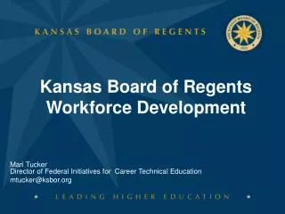 Kansas Board of Regents Workforce Development