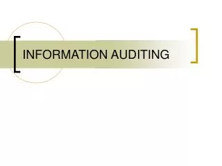 INFORMATION AUDITING