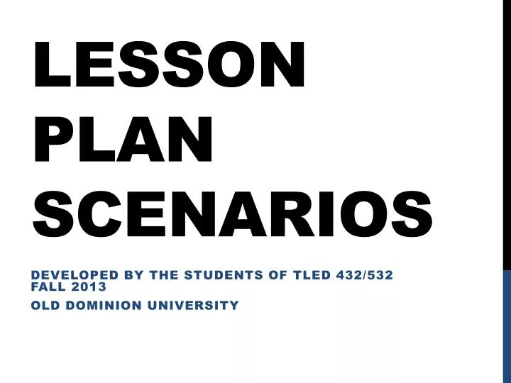 lesson plan scenarios