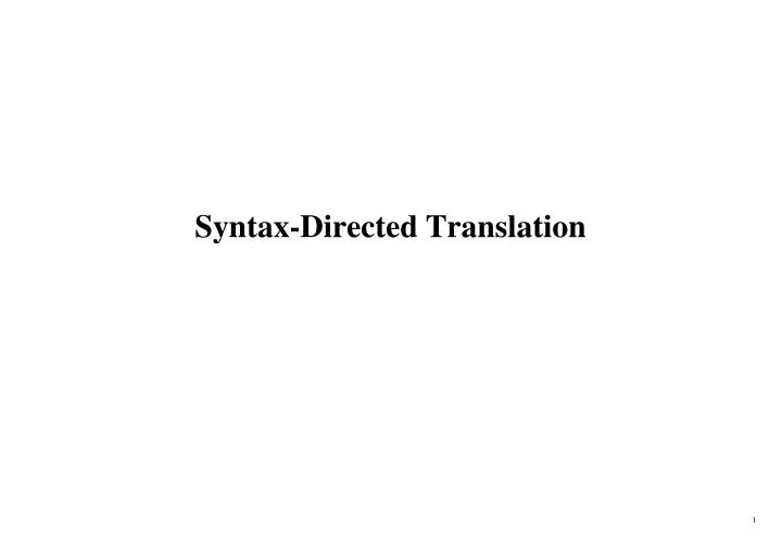 syntax directed translation