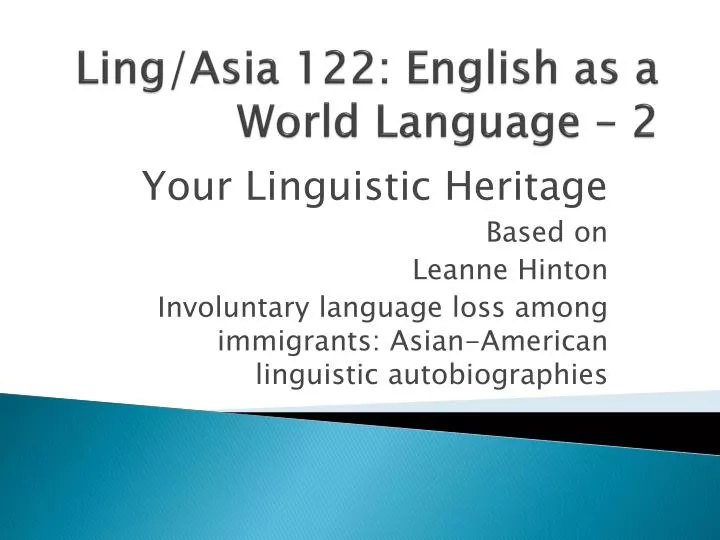 ling asia 122 english as a world language 2