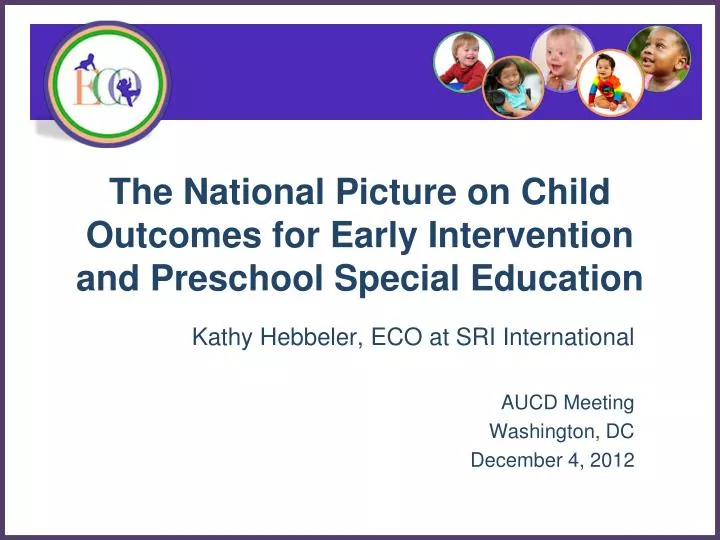 the national picture on child outcomes for early intervention and preschool special education