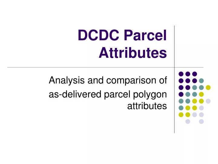 dcdc parcel attributes