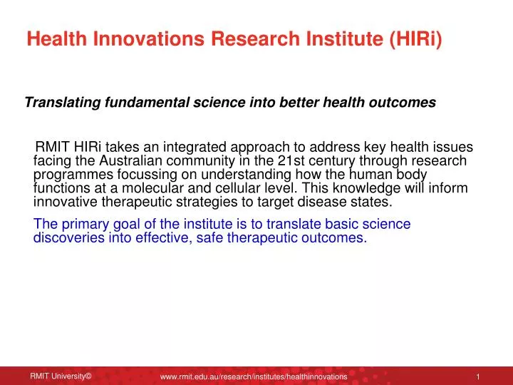 health innovations research institute hiri