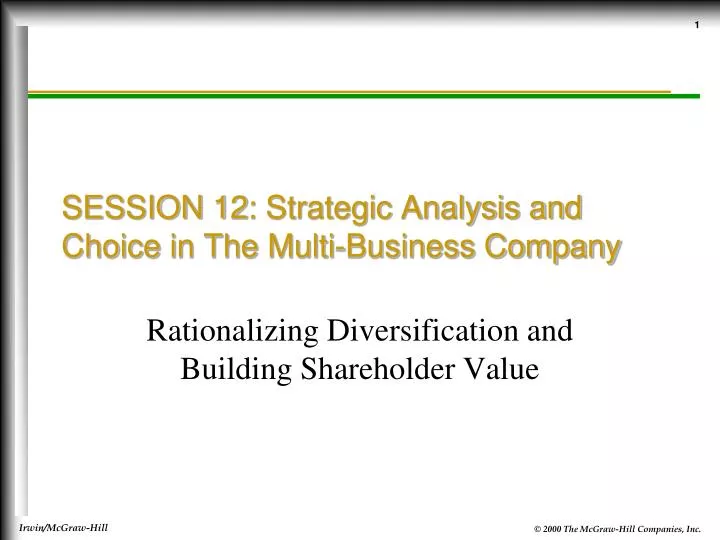 session 12 strategic analysis and choice in the multi business company