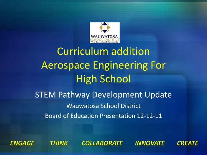 curriculum addition aerospace engineering for high school