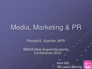 Media, Marketing &amp; PR