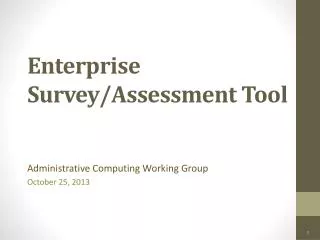 Enterprise Survey/Assessment Tool