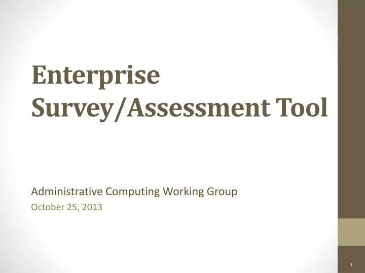 enterprise survey assessment tool