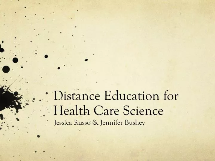 distance education for health care science