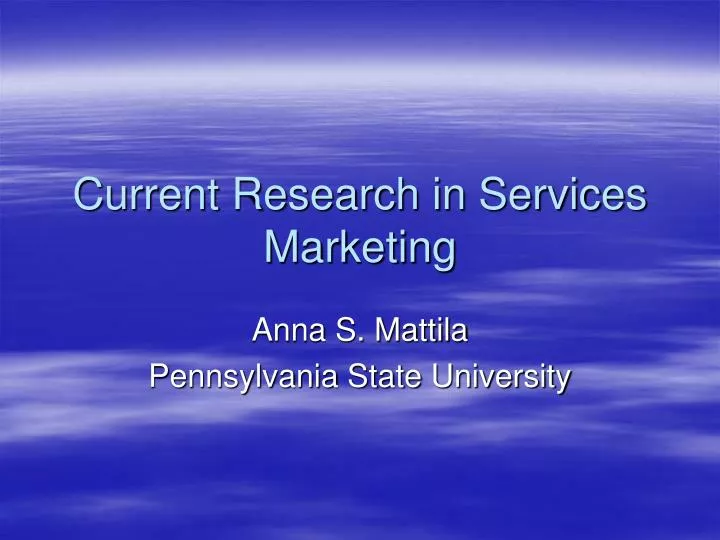 current research in services marketing