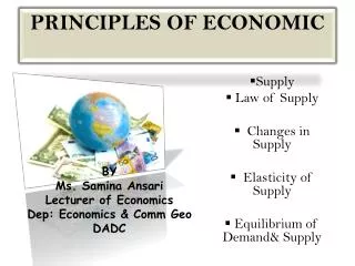 PRINCIPLES OF ECONOMIC