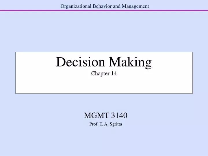 decision making chapter 14