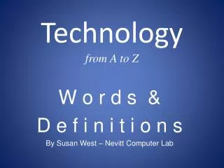 Technology from A to Z