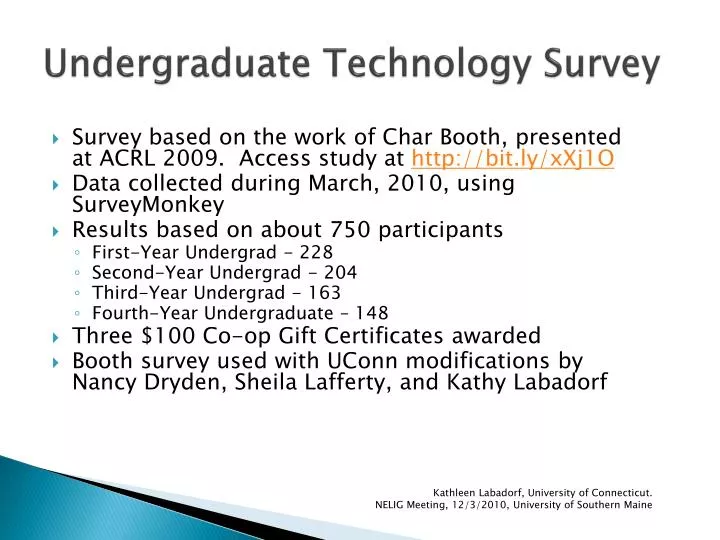 undergraduate technology survey